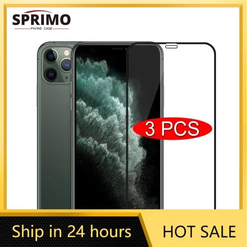 3PCS Full Cover Protective Glass On For iPhone 11 7 8 6 6s Plus SE 2020 Screen Protector For iPhone X XR XS 11 12 Pro Max Glass