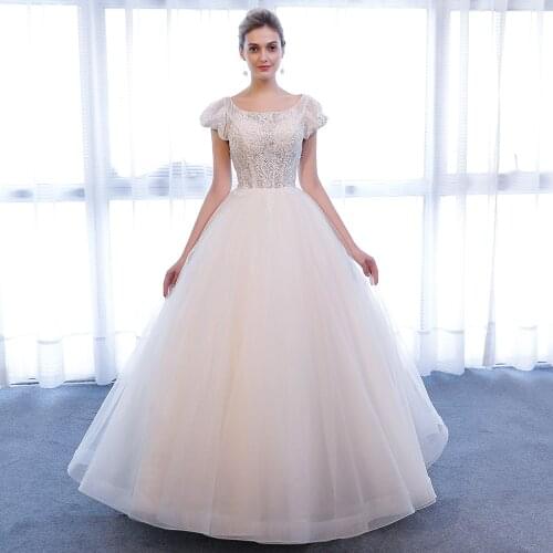 SL-333 wedding dresses 2020 robe longue femme vintage appliques sequins vestido de noiva princesa vestidos baratos