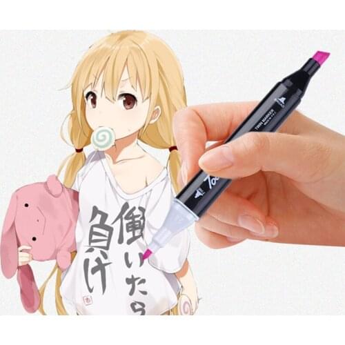 1 Set 12/30/40/60 Colors Dual Tip 1/6mm Permanent Oil Marker Pen Artist Anime Drawing Fineliner School Office Supply Stationery