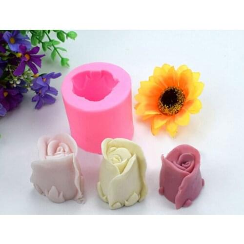 1PC 3D Rose Flower Form Cake Silicone Molds Cookie Cutter Soap Fondant Confeitaria Moulds Kitchen Pastry Cake Decorating Tools