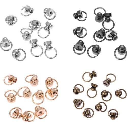 10pcs Rotating Rivet Stud Metal Button O Ring Head Stud Screwback Leather Craft Brass Nail Rivet