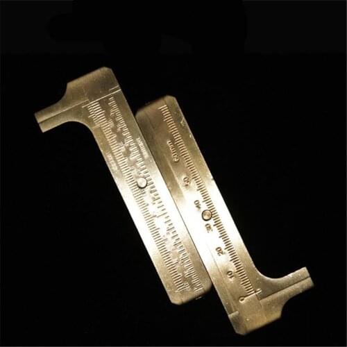 90mm Solid Brass Ruler with bag Vernier Caliper SAE & Metric Office School Supplies