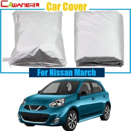 Cawanerl Car Cover Outdoor Rain Snow Resistant Sun Shield Protector Cover UV-Anti Dustproof For Nissan March