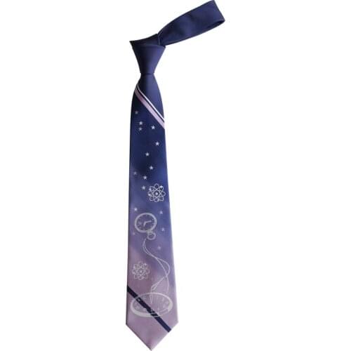Free shipping new fashion casual men male Academy gift Original Physics Time Blue Purple Gradient Embroidery Dial Tie necktie
