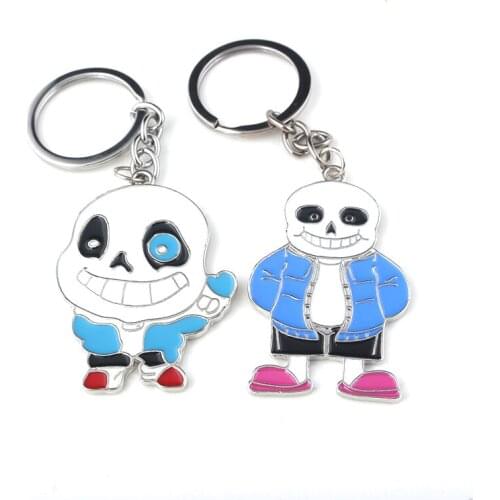 Undertale Papyrus and Sans Skeleton Brothers Keychains Cute Cartoon Figure Keyring Pendants Men Women Jewelry Dropshipping