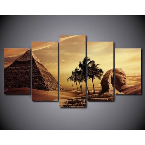 Egypt Famous Pyramid and Sphinx 5 Panel diamond Embroidery Cross Stitch 5pcs DIY Diamond Painting Rhinestone Mosaic puzzle gift