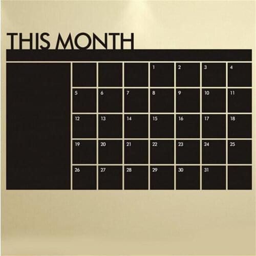 Monthly chalkboard Chalk Board Blackboard Removable Wall Sticker Month Plan Calendar Memo DIY 60cm x 92cm