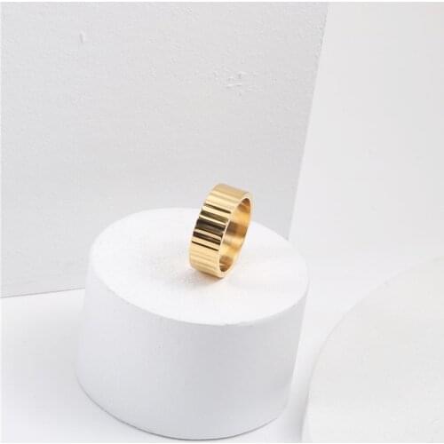 INSCHIC Free Shipping Simple Minimalist Metal Gear Geometric Vertical Bar Finger Rings For Ladies Female Titanium Steel Wedding