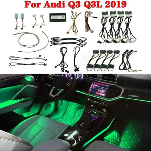Car Ambient Light Set For Audi Q3 Q3L 2019 MMI Control Decorative LED 30 colors Atuo Neon Atmosphere Lamp illuminated Strip