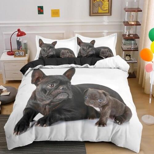 Pug Soft Duvet Cover Animal Bedding Set Single Twin Double Full Queen King Size