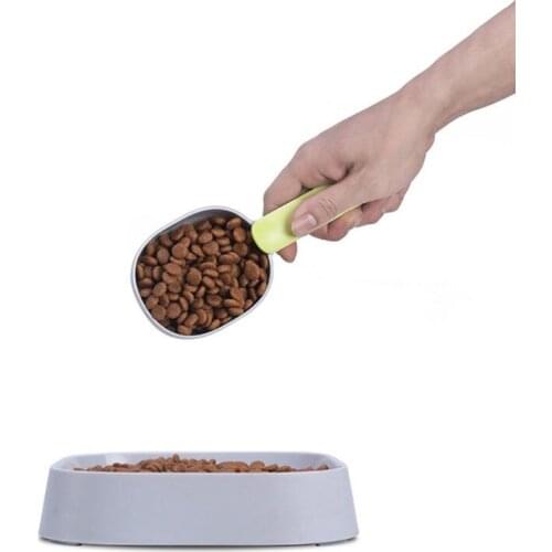 Pet Dog Food Shovel Mutli-Function Feeding Scoop Creative Measuring Puppy Cup Pet Food Bag Clip Supply Puppy Cat Dog Accessories