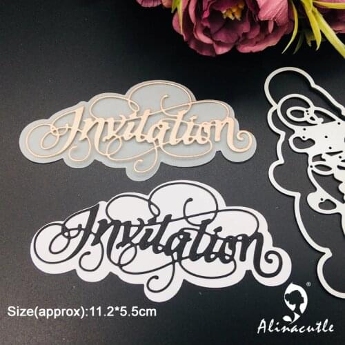 Metal Cutting Dies Invitation Shadow Words DIY Scrapbooking Paper craft album Handmade Card Punch Die Cut Art Cutter Alinacutle