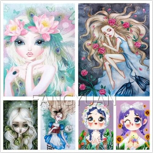 Cartoon Girl Series Diamond Painting Full Square Round Drill Diy 5D Diamond Mosic Cross Stitch Kits Home Decoration Gifts