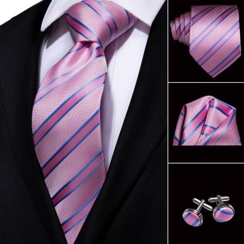 Hi-Tie Solid Pink Coral 100% Silk Mens Tie Neck Red Ties Ties for Men Formal Business Luxury Wedding Neckties Gravatas