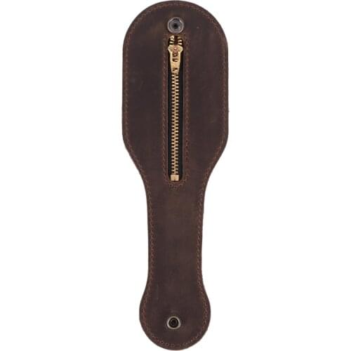 New Leather Racket Boston Coin Coin Pocket Thick Leather Men and Women Defense Multi-Functional Edc Storage