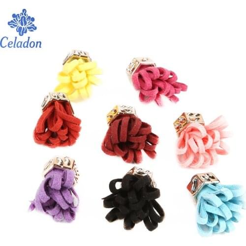 New Arrival 25mm Korean Circle Suede Tassel Silver Plated Copper Bell Tassel For Sew Accessories Embellishment