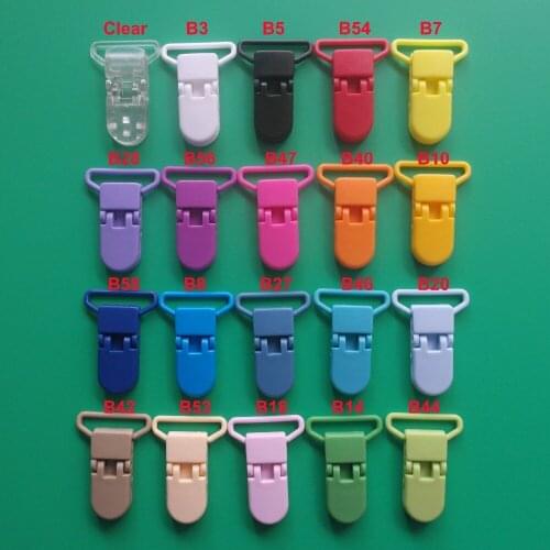 300pcs 25MM SUTOYUEN Plastic Pacifier Clips Soother/Mam/Baby Dummy/Bib Clip,Suspender Clips Mix 20 Colors Free Shipping