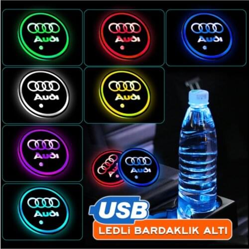 Audi Compatible With Led Cup Holder Six Usb Rechargeable
