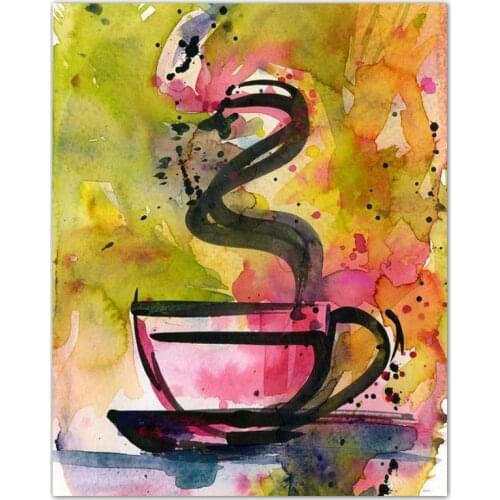 Full Square Diamond mosaic Fantasy Coffee cup Art Full Round Diamond painting Cross stitch 5D DIY Diamond embroidery home decor