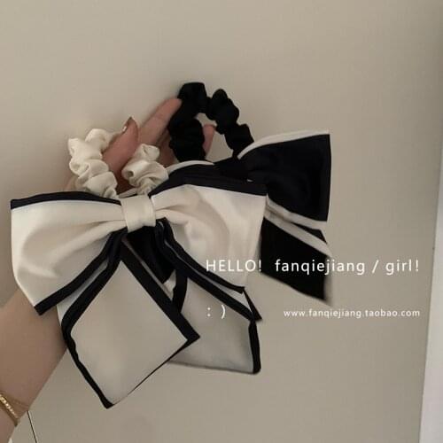 Korean hair rope small incense wind bow tie high ponytail hair rope simple temperament ins girl hair accessories