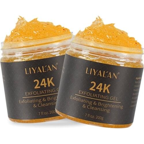 LIYAL'AN Natural Organic 24K Gold Body Scrub Gel Facial Exfoliating Deep Cleansing Nourishing 200g