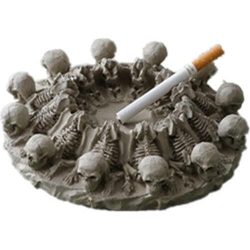 Resin Skull 3D Cement Ashtray Mould Clay Plaster Flower Pot Making Silicone Planter Molds Candle Holder Mould Cake Baking Tools