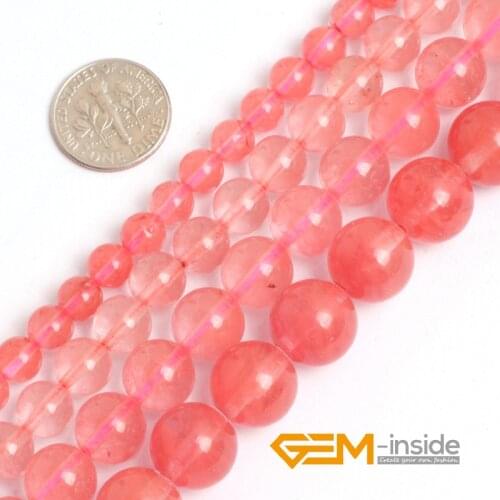 Waterlemon Cherry Crystal Glass Beads DIY Loose Beads For Jewelry Making Strand 15" DIY Bracelet Necklace Jewelry Bead 6mm 8mm