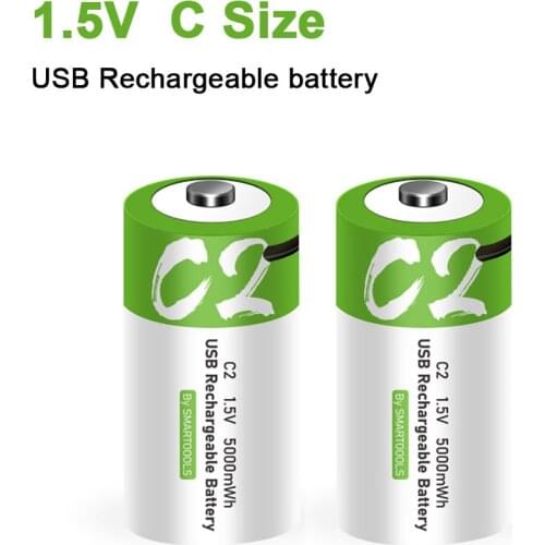 NEW Size C 1.5V 5000mWh Universal Micro USB Charging Batteries Rechargeable Battery Charged Lipo Lithium Polymer battery