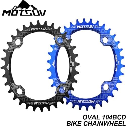 Bicycle Crank Chainwheel 104BCD Oval 32T 34T 36T 38T Chainring Narrow Wide MTB Road Bike Single Sprocket Crankset Bike Parts