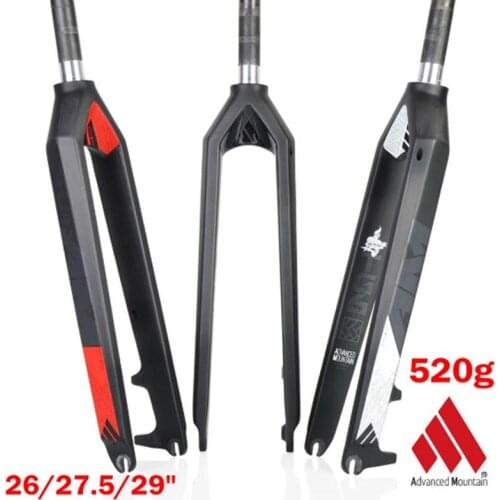 Bicycle Fork 2019 NEW AM TG6 26/27.5/29er inch 3K Full carbon fiber Fork Mtb Road Mountain Bike fork Bicycle Parts 1-1/8" 580g