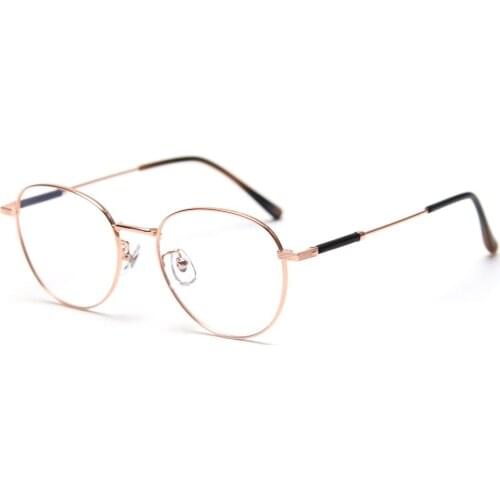 Veshion Round Glasses Frame Men Clear Lens Computer Blue Light Blocking Glasses Frames Metal Gifts Korean Style High Quality