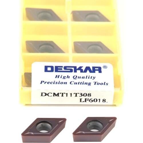 10pcs DCMT11T304 LF6018 DCMT11T308 LF6018 CNC Lathe Carbide inserts Machine Processing Turning Tools Finishing Cutting Inserts
