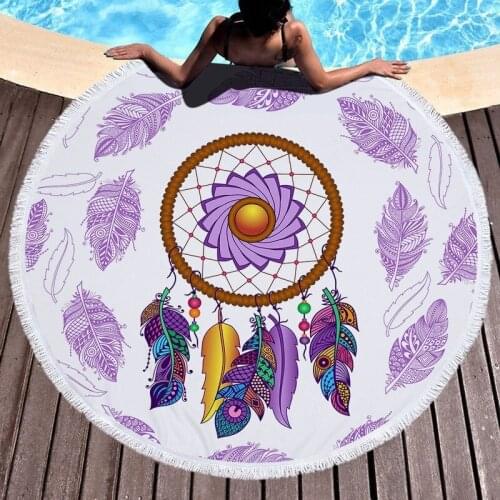 Dream catcher feathers Bath towels microfiber towel For home large beach towels Fringed beach towel Round beach towel Beach mat