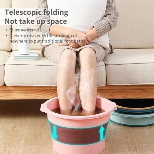 1Pc Plastic Folding Bucket Foot Bath Bucket Bathroom Foldable Foot Tub Wash Basin Laundry Buckets Portable Water Container