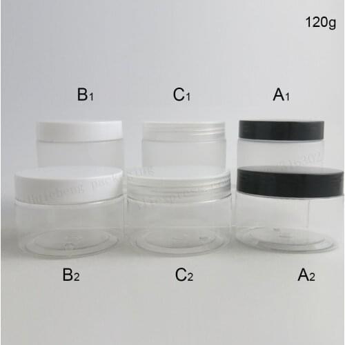 30 x 120g Empty Travell Clear Frosted Cream bottle with plastic lids and seal 4OZ Cosmetic Packaging Containers with seal