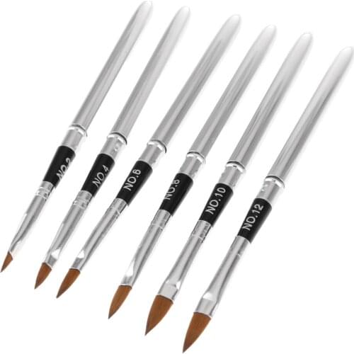 6pcs Mermaid Tail Stick UV Gel Polish Nails Art Drawing Painting Pen Brushes