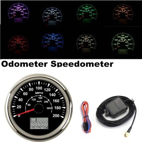 85mm Motorcycle Car 0-200MPH 300km/h LCD GPS Speedometer Odometer Gauge