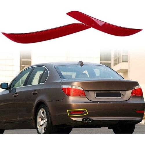 Car-styling Rear Bumper Reflector Fog Warning Light Strip Sticker Cover For BMW 5 Series E60 Sedan 2003-2007 Pre-facelift