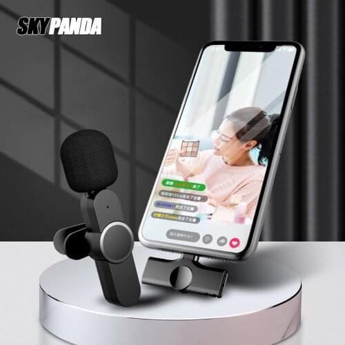 Wireless Lavalier Microphone Lightning Type-C HD Sound Receiver Free Drive Noise Reduction Rotate Live Broadcast Mike