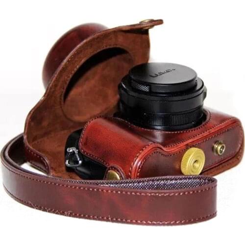 PU Leather Case Bag for Panasonic lx100 LUMIX LX100 DMC-LX100 Camera with Leather Shoulder Strap Leather Video bag Accessories