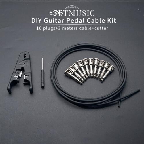 DIY Guitar Solder-free Pedal Patch Cable Board Copper Cable Kit Set 10ft 10 Strait Audio Solderless 6.35 Mono Plugs