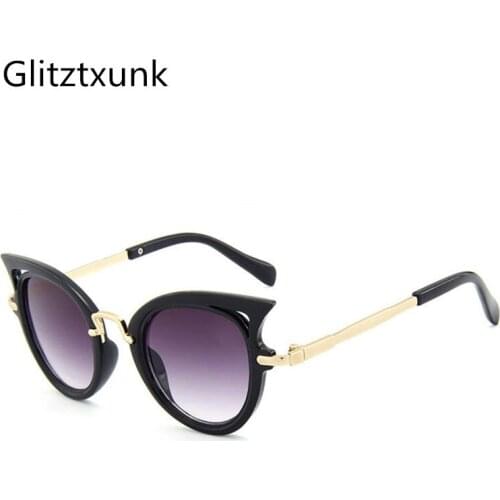 Glitztxunk 2018 New Vintage Cat Eye Children Sunglasses Sports Boys/Girls Kids Sunglasses UV400 Babys Eyewear Outdoor Goggles