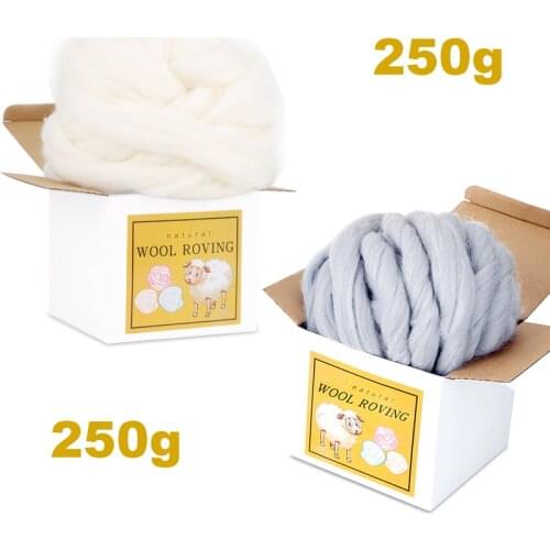 Nonvor Felting Wool Soft Roving Wool Fibre Tools for Needle Felting DIY Doll Needlework Felt Fabric Felting Needles Wool Handmad