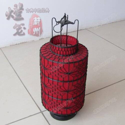 Classical barrel lamp, red lantern, wire weaving, handicraft, antique, wedding, chandelierHandmade lantern