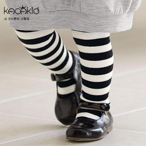 Kacakid 10pcs/set tights girls kids cotton kids tights Stripe Baby Boys Girls Knee Stockings Enfant Kawaii Baby Tights Stockings