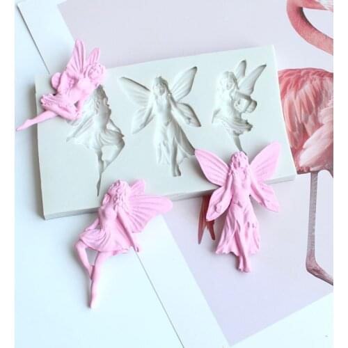 DIY Epoxy Resin Fairy Flower Fairy Modeling Silicone Mold Cake Baking Decoration Chocolate Mold Angel Flower Fairy Silicone Mold