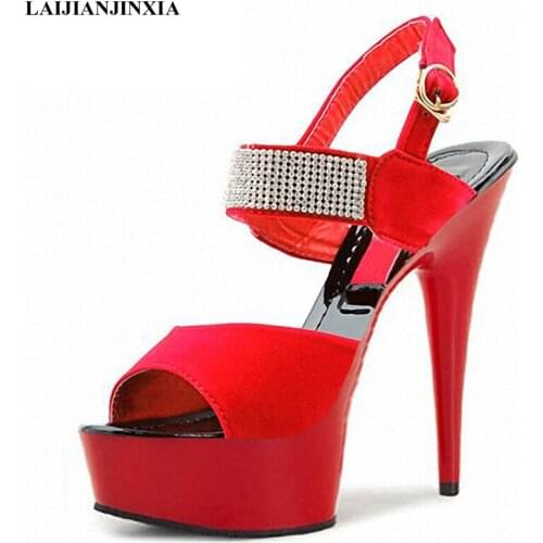 LAIJIANJINXIA New Summer Open toe shoe womens sandals summer gladiator platform thin heel 15CM high-heeled shoes womens shoes