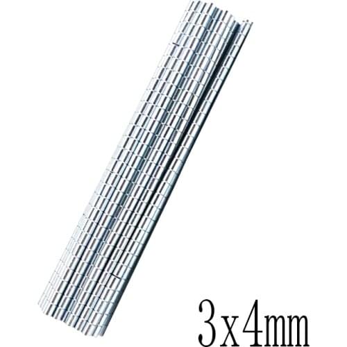100/200/300pcs 3x4mm NdFeB Magnet Diameter 3mm x 4mm Bulk Small Round Magnetic N35 3x4 mm Neodymium Disc Magnets 3*4 mm