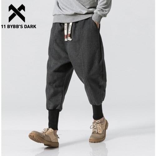 11 BYBBS DARK Hip Hop Tactical Pant Man 2020 Elastic Waist Solid Harem Sweatpants Streetwear Oversize Jogger Men Trousers Black
