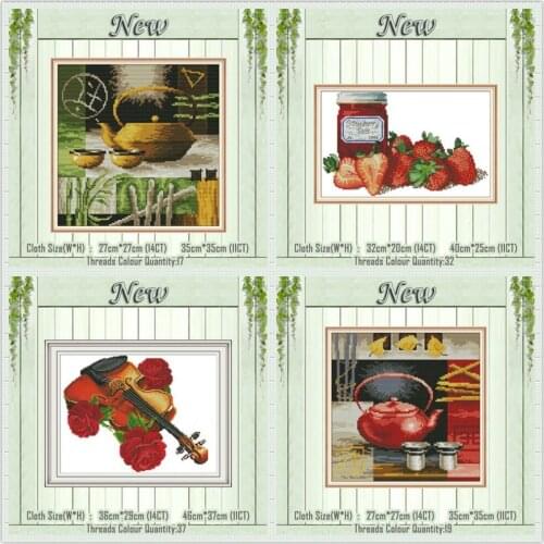 Teapot And Teacup Strawberry diy painting counted print on the canvas DMC 11CT 14CT kits Cross Stitch embroidery needlework Sets